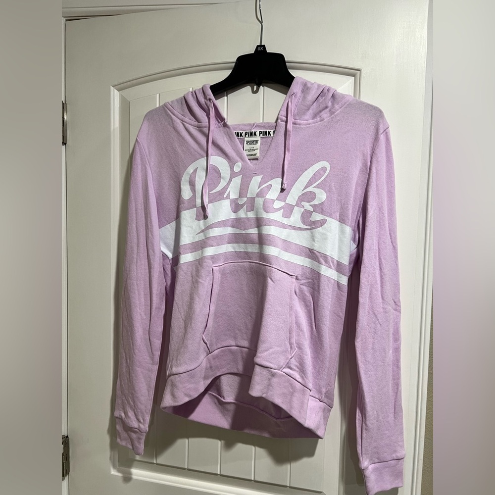 Nwt Vs Pink Victoria Secret Light Purple Lavender Pullover Sweatshirt L Large